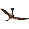 snsok Ventilatore da Soffitto con Luce LED 52 3 Pale, 6 Velocità + 3 Temperature Luce, Motore DC Super Silenzioso, Timer con Telecomando, Funzione Inverso Estate/Inverno (black)