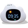Générique Sveglio bambino educativo giorno/notte - luce notturna per bambini musicale e luminosa, 4 anni di luminosità, orologio educativo con musica rilassante, rumore bianco, decorazione per camera da letto