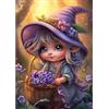 NEWENMO 5D Elfo Viola Diamond Painting Set Adulti,DIY Fiore Pittura Diamante Kit Completo,Fantastica Diamond Art Kit,Cartoon Diamant Painting,Adatto per Decorazione Domestica,Regalo di Casa,30x40cm