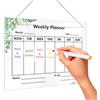 xyuayamz Agenda Settimanale in Acrilico, Planner Settimanale Cancellabile, Lavagna Settimanale Planning da Muro, Lavagnetta de Pianificazione per Ufficio Scuola Cucina, 30 x 20 cm, Trasparente