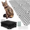 HXUING 12 Pezzi Tappetino Repellente per Gatti, 15 x 20 cm Tappetino Anti Gatto con Punte Plastica Dissuasori per Gatti Anti-scavo Rete Deterrente, Adatto per Prato Giardino Interno Esterno