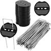 BUCOMTU Gancio in tessuto non tessuto per erbacce, 50+50 ancoraggi, picchetti U - 150x40 mm - Ø 2,5 mm per prati da giardino, orti