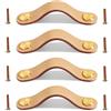 Yuaaoh Maniglie in Pelle per Mobili 4 Pezzi Pomelli in Pelle per Cassetti Maniglia Armadio Pelle Maniglia di Pelle per Cucina Armadietto del Bagno Armadi Comodino Armadio Comò 16.8cm Colore Carne