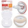 NUK Ciuccio MommyFeel | per una relazione intatta di allattamento | silicone senza BPA | 0-9 mesi | 2 pezzi | rosso e beige
