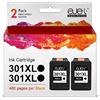 ejet 301XL Cartuccia d'inchiostro Compatibili per HP 301 301 XL per Deskjet 1000 1010 1050 1510 1512 2050 2050A 2510 2540 3050 Envy 4500 4502 4503 4504 5530 5532 5534 OfficeJet 2620 (Nero, 2-Pack)