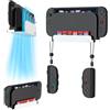 EJGAME Staffa di montaggio a parete compatibile con Nintendo Switch 2, organizer salvaspazio in metallo con 6 slot per schede di gioco e 2 supporti Joy-Con, per riporre in modo sicuro Switch 2 console