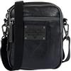 Avirex Borsello Uomo a Tracolla in Eco pelle, Borsa a tracolla Uomo impermeabile con Tasche a Zip in stile vintage, Collezione Buffalo BFL05 (Ink)