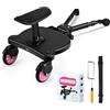 FNRIDS Pedana Passeggino Universale con Sedile, FNRIDS Tavolette Portatili per Passeggini, con cinghia di sospensione,Design Stabile a due Ruote, Accessori per Passeggini per Bambini da 2 a 6 anni (rosa)