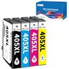 OINKWERE 405XL Cartucce Compatibili per Epson 405 Cartucce per WorkForce Pro WF-3820 WF-3825 WF-4820 WF-4825 WF-4830 WF-7830 WF-7835 WF-7840 (405XL Nero Ciano Magenta Giallo,4 Pack)