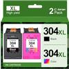 Coloran 304XL Rigenerate Cartucce per HP 304XL Nero e Colore, ad Alta Capacità, per DeskJet 3760 3750 2620 2630 3700 2600 3720 3730 3762 3764 Envy 5010 5030 5032 5000 5020 (2-Pack)