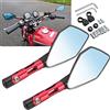 KATUR Specchi Retrovisori Manubrio Moto Specchietto Retrovisore Rosso Moto antiriflesso Specchi bluastri 8MM 10MM Bulloni filettati in Senso orario Supporti