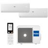 Haier Condizionatore a muro multisplit inverter dual HAIER SPHERA WHITE 9+12 9K 12K classe raffreddamento A++, bianco