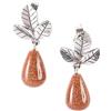 Trollbeads Argento Earring Orecchini Foglie della Positività