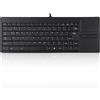 Tbest Tastiera cablata USB ultra sottile con 86 tasti, silenziosa, con touchpad integrato e porta hub, per notebook e scrivania