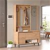 LBSIGN Mobile Da Ingresso Con Scarpiera Appendiabiti E Specchio Orientabile Ocean Legno