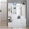 LBSIGN Mobile Ingresso Con Scarpiera Appendiabiti E Specchio 140x37x182 Bianco Wisdom