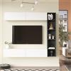 LBSIGN Mobile TV Sospeso Con Ripiani Laterali E Modulo Superiore Zen Bianco E Antracite