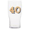 Maturi Bicchiere da pinta di birra per il 40° compleanno, oro e blu scuro - 570 ml/1 pinta