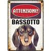 LEO PET Targhetta Decorativa Razza Bassotto in Metallo - 15x21 cm
