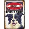 LEO PET Targhetta Decorativa Razza Border Collie in Metallo - 15x21 cm