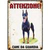 LEO PET Targhetta Segnaletica Attenzione Cane da Guardia Rettangolare - 15x21 cm