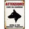 LEO PET Targhetta Segnaletica Attenzione Cane da Guardia con Profilo - 15x21 cm