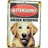 LEO PET Targhetta Decorativa Razza Golden Retriever in Metallo - 15x21 cm