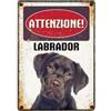 LEO PET Targhetta Decorativa Razza Labrador Retriever in Metallo - 15x21 cm