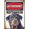 LEO PET Targhetta Decorativa Razza Rottweiler in Metallo - 15x21 cm