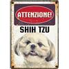 LEO PET Targhetta Decorativa Razza Shih Tzu in Metallo - 15x21 cm