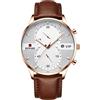 RORIOS Orologio Uomo Classico Luminosi Design Analogico al Quarzo Orologi con Cinturino in Pelle Cronografo Orologi da Polso