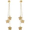 MILOR - Orecchini Lunghi Donna Oro 9Kt; Orecchini Anallergici con Ciondoli Stella Grandi; Regalo Compleanni, Anniversari, Festa Donna, Festa Mamma