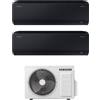 Samsung Climatizzatore Dual split 12000+12000 btu Inverter Condizionatore con Pompa di Calore Gas R32 WIFI Classe A+++/A++ (Unità Interna + Unità Esterna) - AR70F012C1ABNEU + AR70F12C1ABNEU + AJ050TXJ2KG Windfree Black