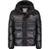 Geographical Norway Binael Men - Giacca Uomo Imbottita Calda Autunno-Invernale - Cappotto Caldo - Giacche Antivento A Maniche Lunghe - Abito Ideale Per Uomini (Nero L)