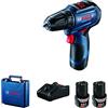 Bosch Professional Bosch 06019G9000 GSR 12V-30 Trapano Avvitatore a Batteria (2× GBA 12V 2.0 Ah + Gal 12V-40 + Valigia (Brushless))