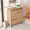 LBSIGN Scarpiera Da Ingresso Mobile Multifunzione 75x36x90 Con Piedini Neri Ocean Legno