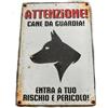 LEO PET Targhetta Segnaletica Attenti al Cane Classica in Metallo - 15x21 cm