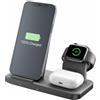 Cellularline Base di Ricarica Wireless 3 In 1 Colore Nero - WIRELESS3IN1IPHK
