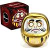 Samsara - DARUMA Bambolina Amuleto Portafortuna Giapponese Originale in Porcellana| colora l'occhio ed esprimi un desiderio - Regalo Natale Uomo Donna e Bambino (Oro - Successo)