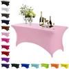 Mienocol Tovaglia in spandex viola, 1,8 m, elasticizzata, rettangolare, lavabile, universale, per patio, cucina, eventi, matrimoni, cocktail bar, mostre, banchetti, feste