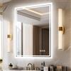 LUVODI Specchio Retroilluminato Bagno con Led: 50x70cm Specchio da Bagno Led Rettangolare con Luce da Parete, 3 Touch Dimmerabile Antiappanamento Funzione Memoria IP56, Orizzontale Verticale