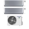 Panasonic Climatizzatore Dual Split Etherea Silver 9+12 con CU-2Z35TBE Inverter R-32 Wi-Fi Classe A++ ,