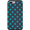 Preppy & Pretty Chic Girl Estetica Boho Vintage a pois grigio scuro e turchese Custodia per iPhone 7 Plus/8 Plus