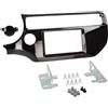 G.M. Production MASCHERINA DOPPIO 2 DIN MONITOR GPS RADIO PER KIA RIO '15 NERO LUCIDO CON TAPPO