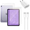 Caricabatterie rapido (20W), cavo (usb-c), protezione dello schermo del tablet e custodia trasparente per tablet | iPad 10.9 | transparente