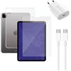 Caricabatterie rapido (20W), cavo (usb-c), protezione dello schermo del tablet e custodia trasparente per tablet | iPad 11 | transparente