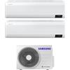 Samsung Climatizzatore Dual Split Inverter 9000 + 12000 Btu Condizionatore con Pompa di Calore Classe A+++/A++ Gas R32 Wifi (Unità Interna + Unità Esterna) - AR09TXEAAWK + AR12TXEAAWK + AJ050TXJ2KG WindFree Avant