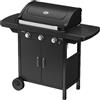 Campingaz Barbecue a Gas da Giardino BBQ da Esterno 3 Bruciatori in Acciaio con Ripiani Laterali e Piastra in Ghisa Smaltata colore Nero - 2216642 Plancha Ex3