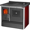 La Nordica Cucina a Legna con Forno Focolare 12 kW Volume 340 m3 Dimensione 98,5 x 65 cm colore Inox - 035047 Exclusive