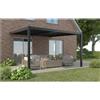 VivaGarden Pergola Bioclimatica Addossata Pergolato da Giardino Tettoia per Esterno in Acciaio 4x4 mt colore Grigio Scuro - GA802119-DGRE